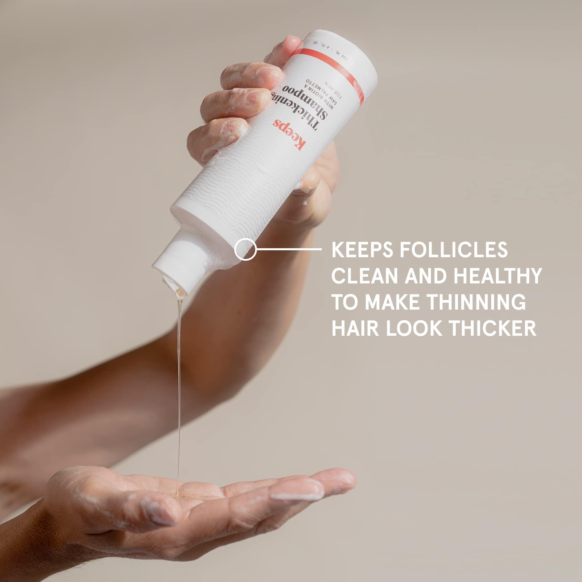 Keeps Keeps Hair Growth Shampoo and Conditioner Set - Treatment for Thinning Hair and Hair Regrowth - Men\'s Hair Products Infused with Biotin, Caffeine, & Saw Palmetto