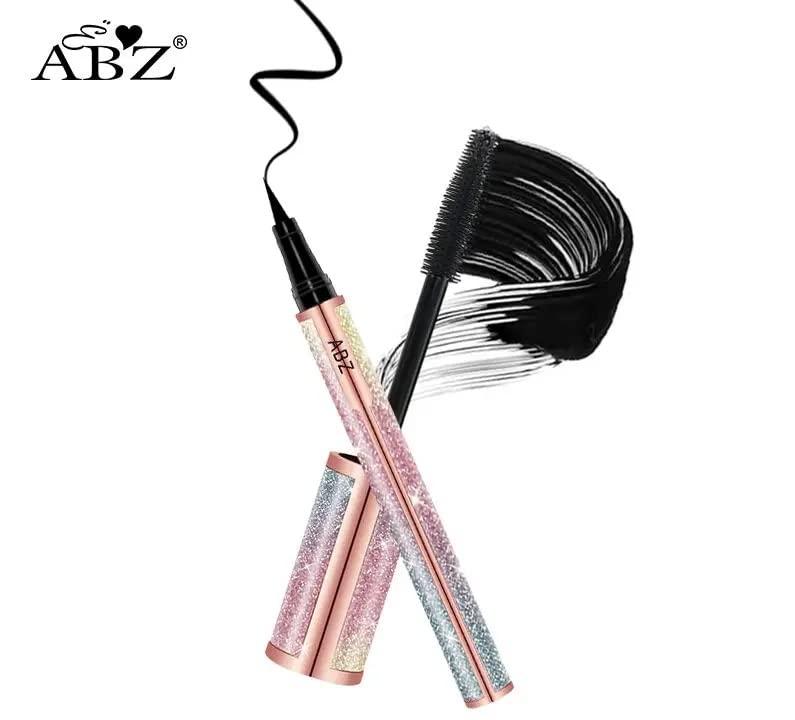 ABZ 4D silk fiber Lash Mascara ABZ Mascara set - Black liquid eyeliner pencil/Waterproof Mascara