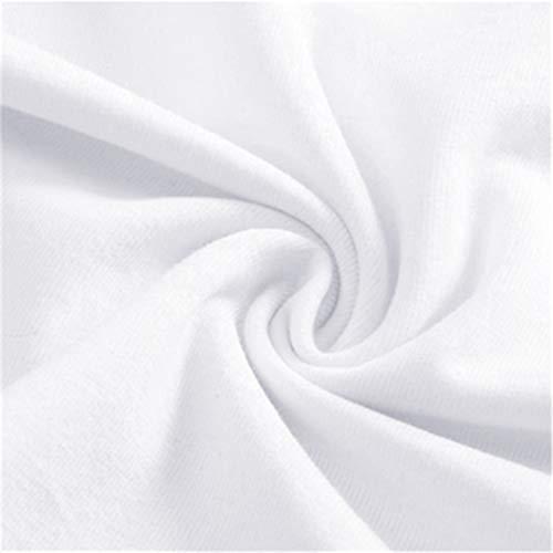 niaanieaie Womens Short Sleeve Tops T-Shirt Cute O-Neck Printed Fitting Blouse Shirt Tunic Top Stretch(White,L)