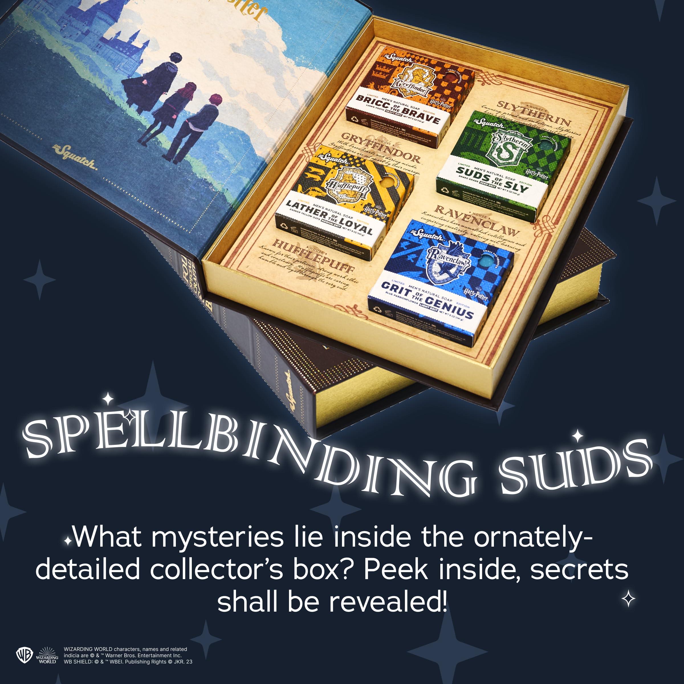 Dr. Squatch Dr. Squatch Harry Potter Collection with Collector\'s Box - Men\'s Natural Bar Soap 4 Pack Bundle and Collector\'s Box - Soap inspired by Gryffindor, Slytherin, Ravenclaw, and Hufflepuff