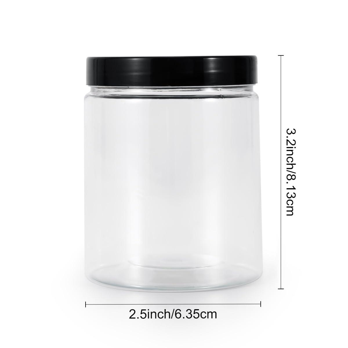 testyu testyu Plastic Jars with Lids, 8 OZ Wide Mouth Jars with Airtight Lids, Clear Empty Slime Containers with Lids, Multipurpose Storage Jars for Home Kitchen Food Arts Crafts Cosmetic Sample - 14 Pack