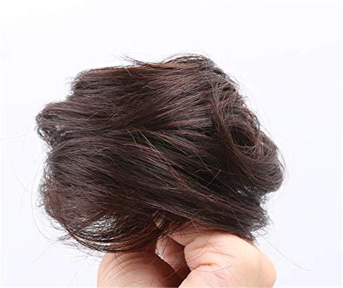 Aimeely Aimeely Mens Human Hair Quicky Hair Bun Stylish Daily Chignon Hair Pieces Brown Black