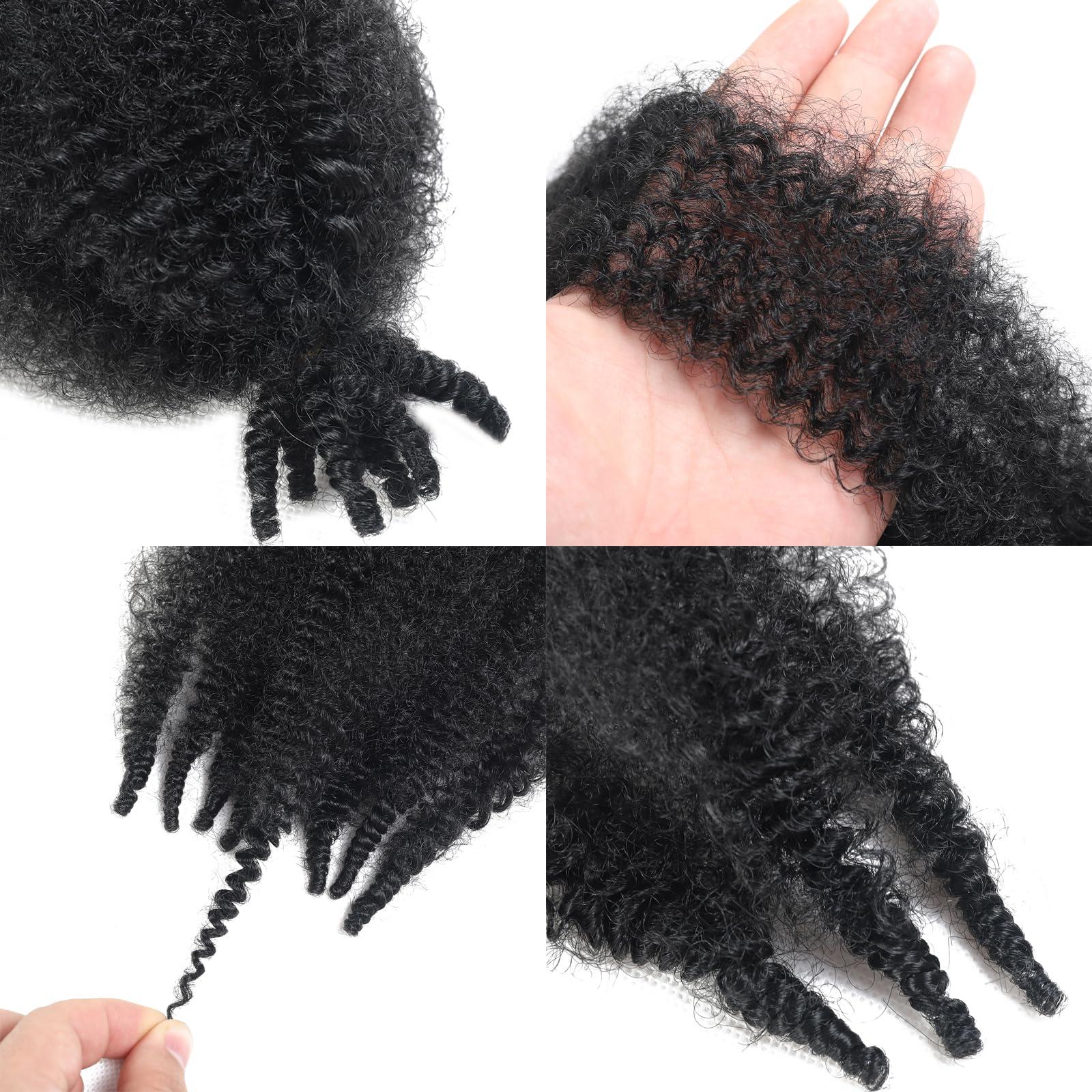 Detean Kinky Twist Hair Marley Twist Braiding Hair Springy Afro Twist Hair 14 Inch 3 Packs Pre Separated Pre Fluffed Braids Marley Crochet Hair Extensions (27#)