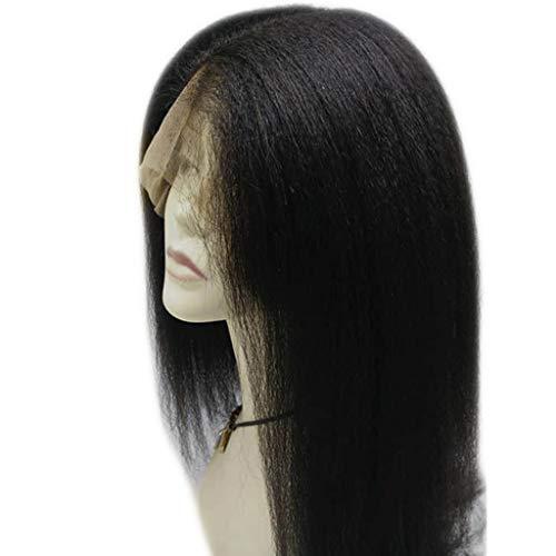 Modernfairy Hair Kinky Straight Glueless Full Lace Human Hair Wigs With Baby Hair 150% Density Natural Black Brazilian Virgin Remy Hair Pre Plucked Full Lace Wigs For Black Women 16inch