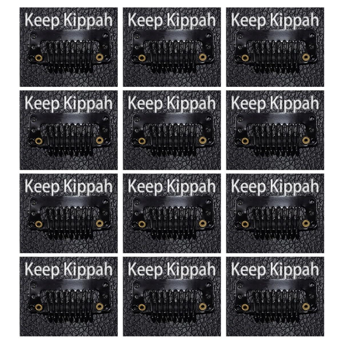 Rooherd Rooherd Keep-kippah clips Hair Clip Set: 6pairs yamaka jewish hat kippah for men yarmulke clips combs for kids adhesive with clips built in side12 pairs, Black