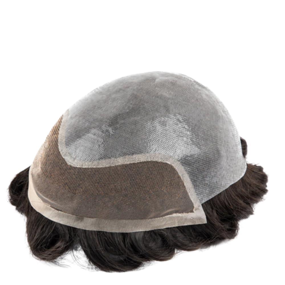 Mprosthesis Toupee for Men Hair Pieces 10x8\" Men Toupee Hollywood Human Hair Replacement System for Men Hair Prosthesis Men Hair Patch BIO Units for Men Breathable Lace with PU Hair System (#4 Light Brown)