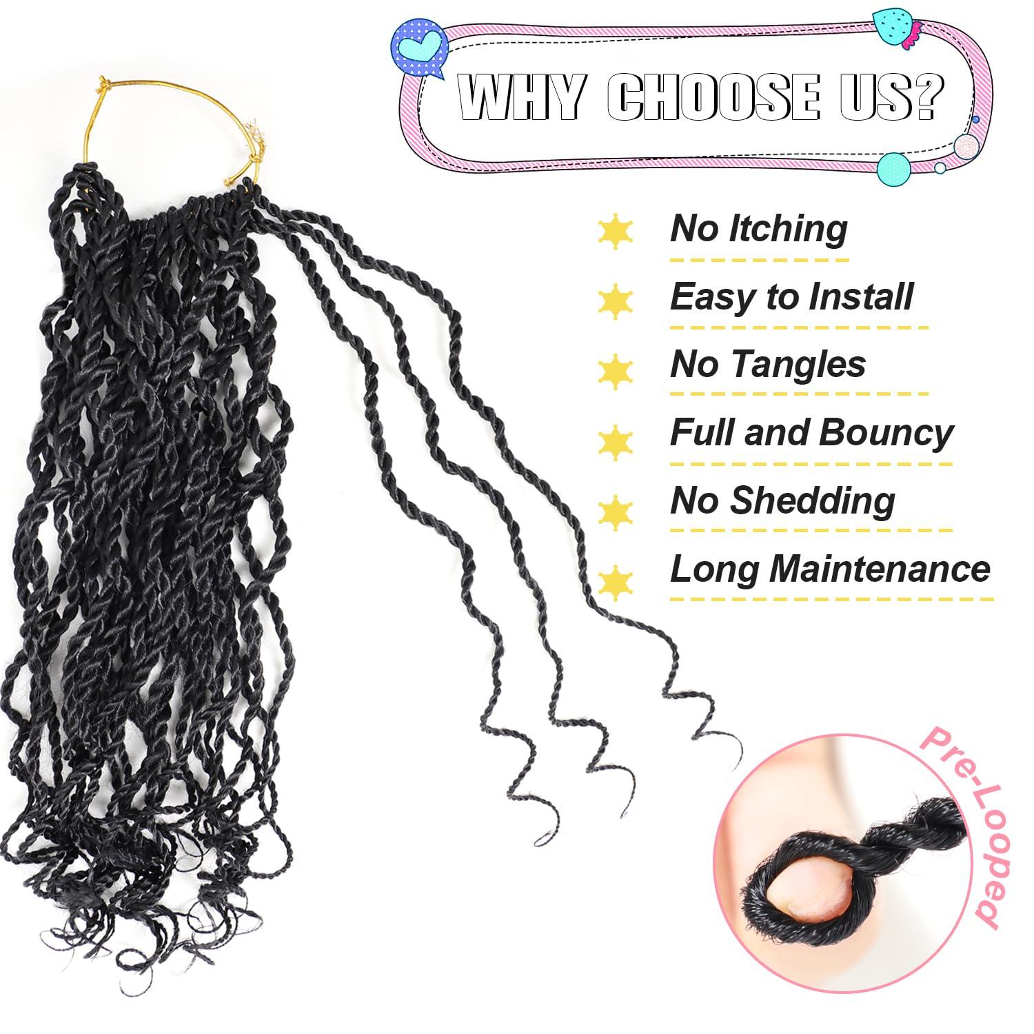 VIOLET Senegalese twist crochet hair 12 inch&18 inch (1B)