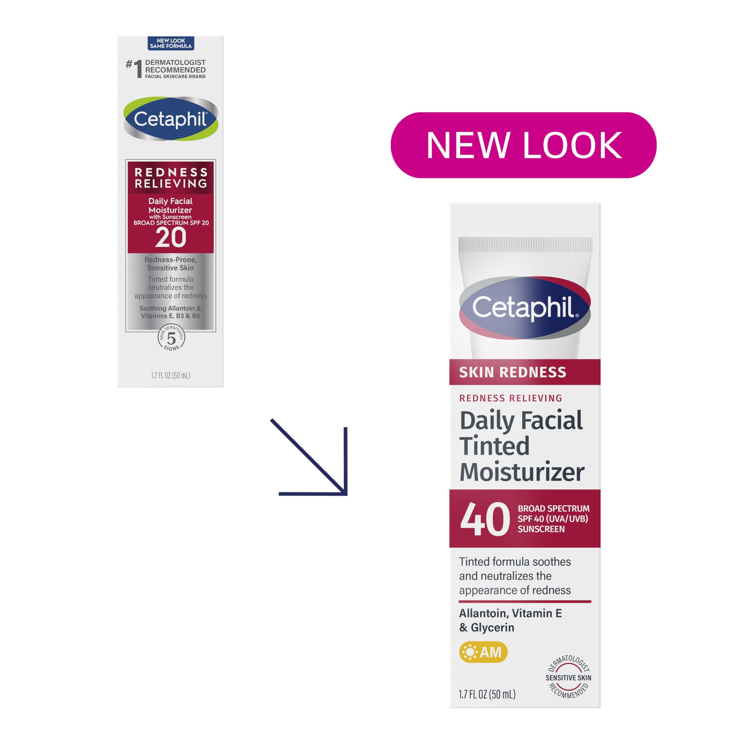 Cetaphil CETAPHIL Redness Relieving Daily Facial Moisturizer SPF 20, 1.7 fl oz, Broad spectrum Sunscreen, Neutral Tint, For Redness-Prone Skin