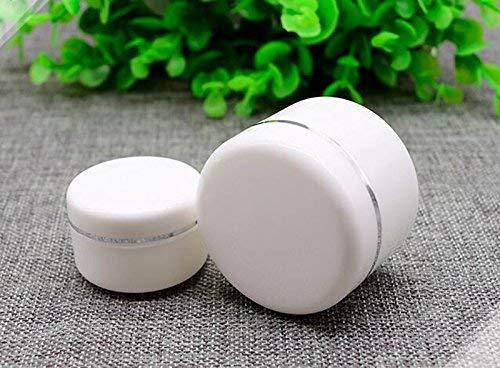 ericotry 8 Oz (250ml) White Plastic Cosmetic Jars with Inner Liners and Dome Lids Refillable Make-up Cosmetic Containers Pot Case for Scrubs Oils Salves Creams Lip Balm Lotions Nail Accessories Pack of 6