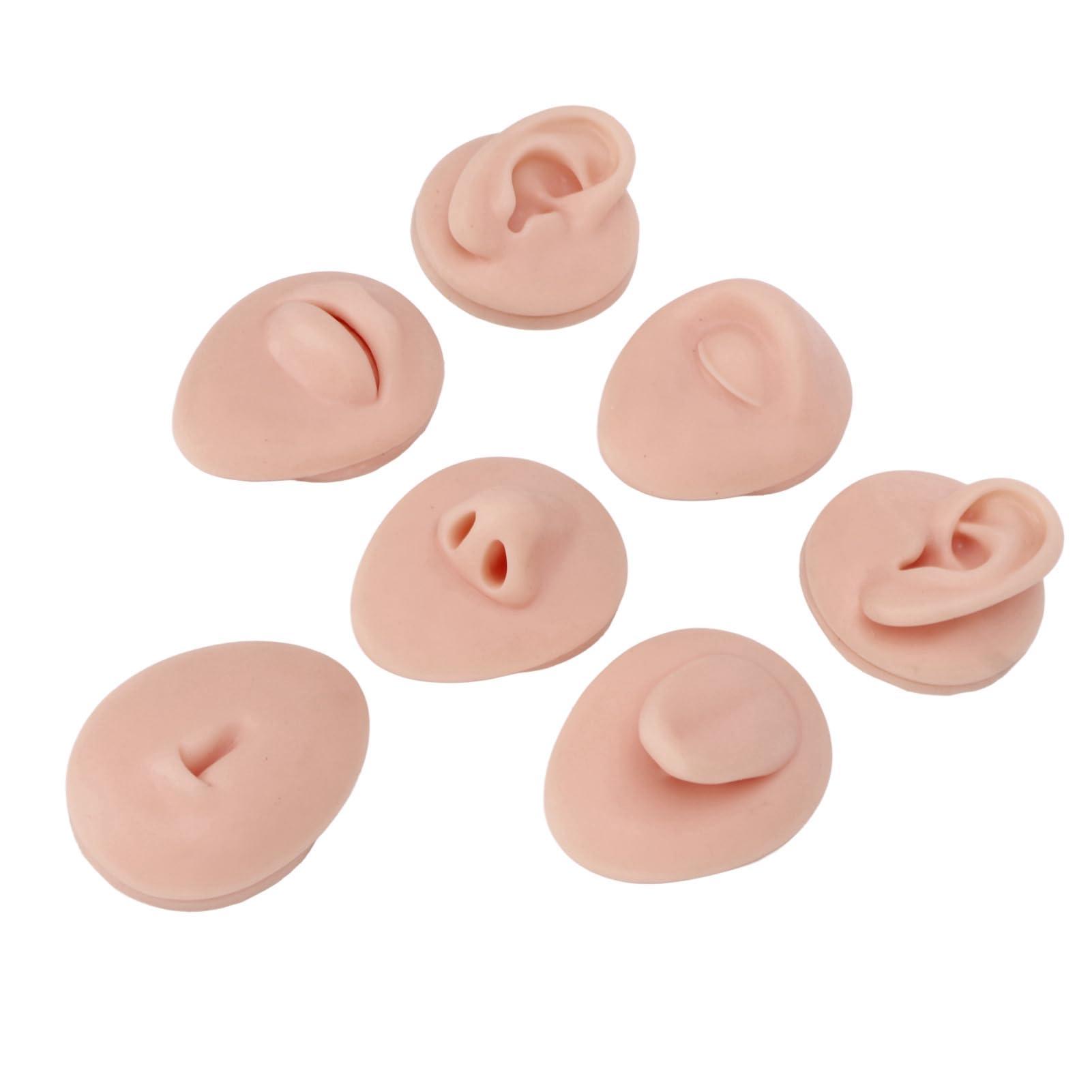 RTLR Piercing Body Model, Soft Compact Silicone Piercing Body Model 3D Simulation Lightweight for Display for Jewelry Stores (Medium Skin Color)