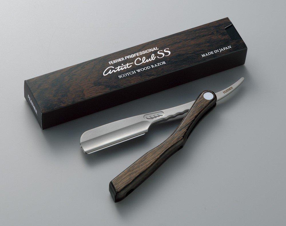 Feather Feather Artist Club SS Wood Folding Straight Razor