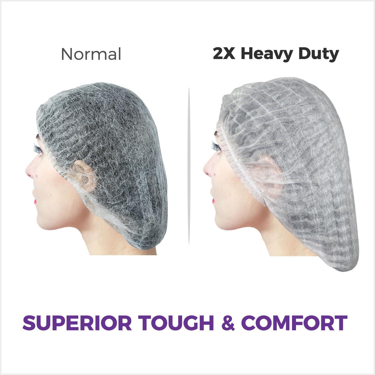 SupplyTuff 2X Heavy Duty Hair Nets Food Service, 100 Pack, 21\", Disposable Bouffant Caps Hair Nets for Women Work, Cooking, Package may vary.