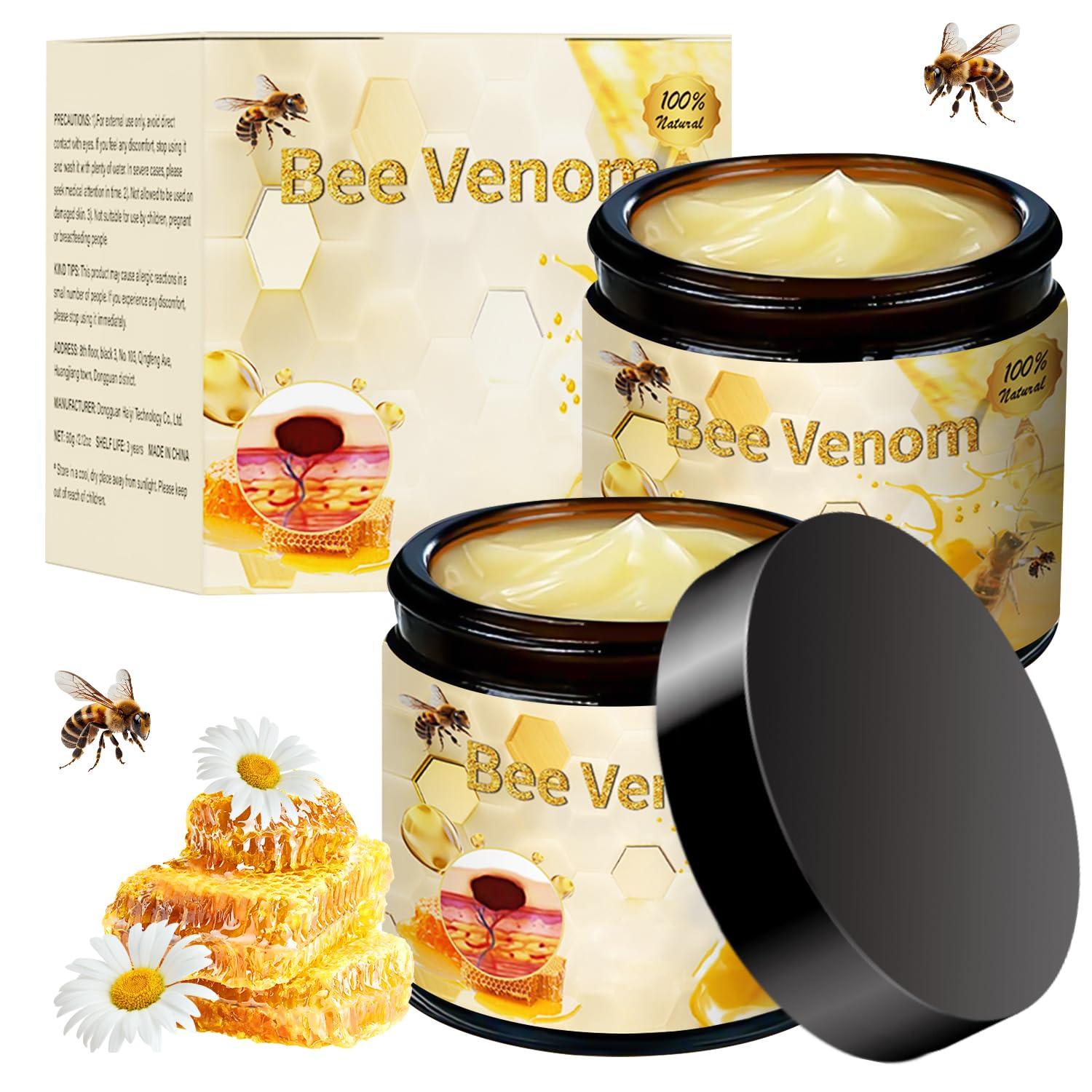 QiFind Bee Venom Cream, New Bee Venom Skin Treatment Cream, Professional Natural Bee Venom Repair Cream Gel, Bee Venom Skin Cream for All Parts of The Body (2 Pack)