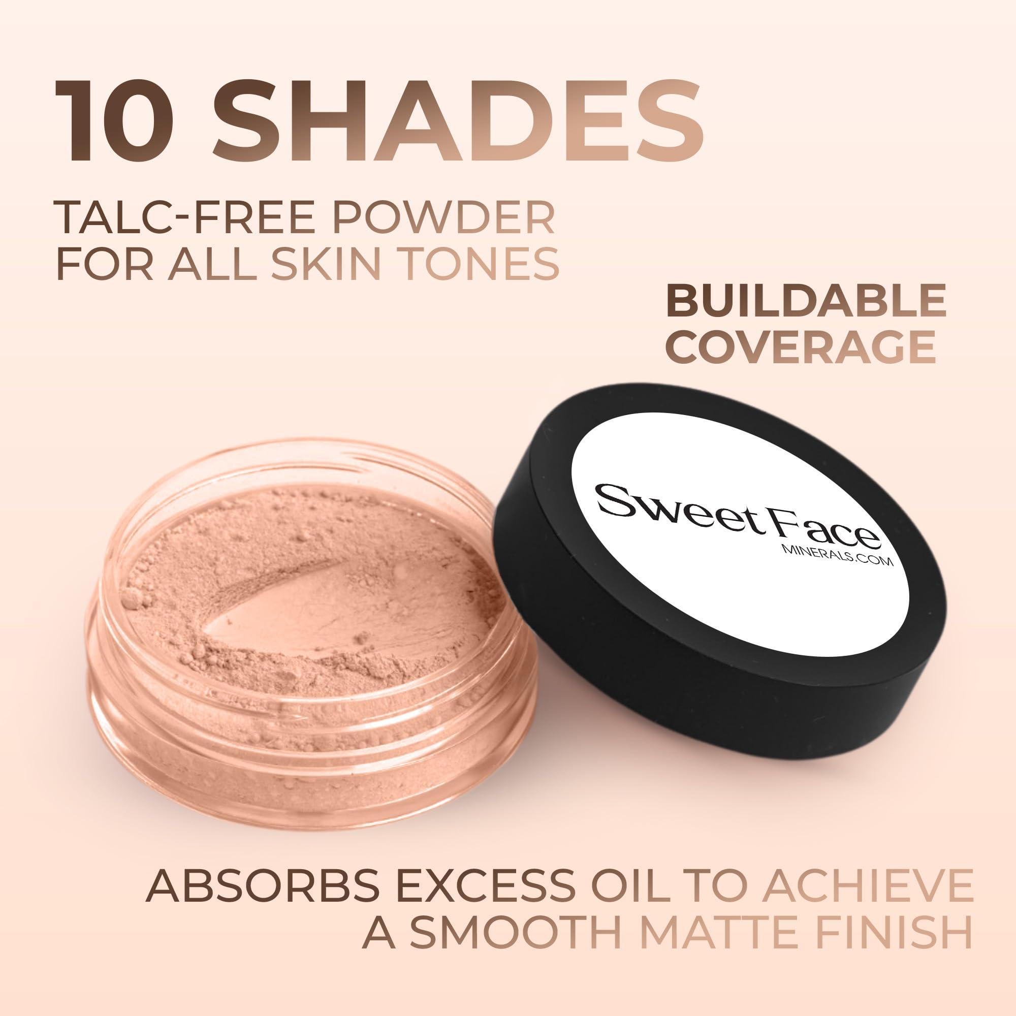 Sweet Face Minerals Sweet Face Minerals (Light Tan) (5gm Jar) FOUNDATION Mineral Makeup with SPF 18+, Full Coverage Matte Loose Powder, Bare Face Cosmetics