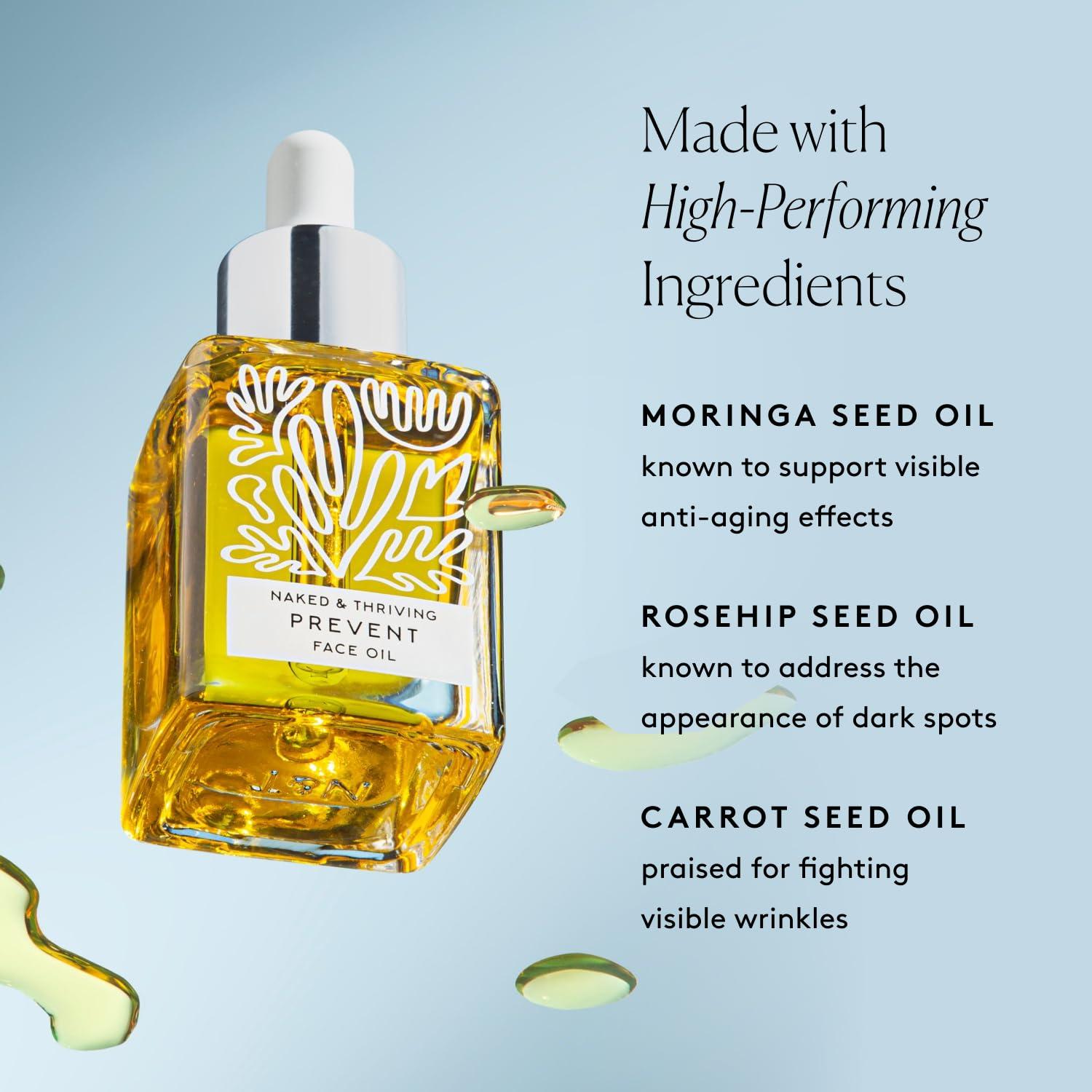 Naked + Thriving Naked + Thriving Prevent Anti-Aging Facial Oil - Vegan, Naturally-Derived Skin Care & Face Oil (1.18 oz/35 mL)