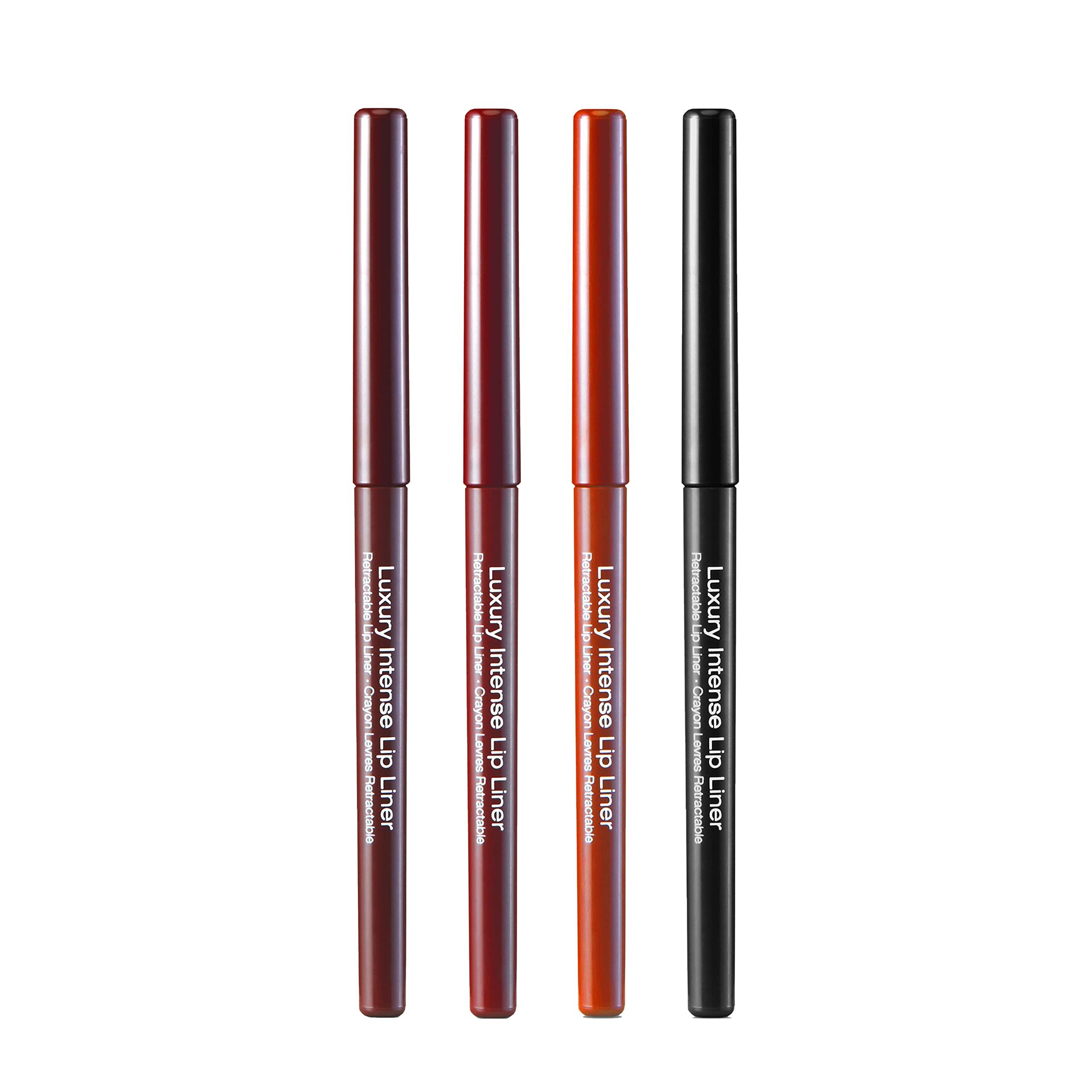 kiss new york Kiss New York Luxury Intense Lip Liner 4 PACK (Dark Plum Purple, Deep Red, Bright Red, Black)