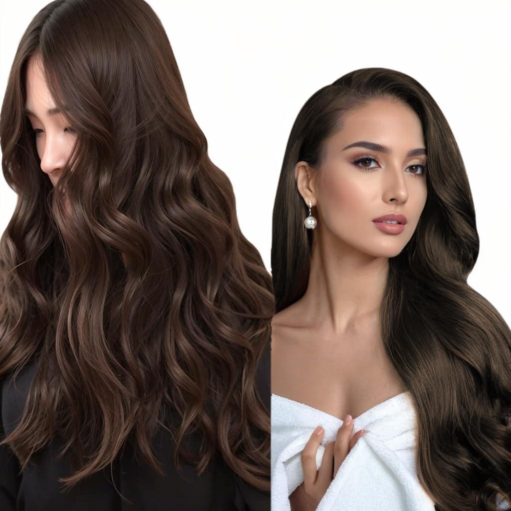 Full Shine Full Shine Hair Extensions Weft Human Hair Brown Sew in Real Hair Extensions #2 Dark Brown and Hair Extensions Real Human Hair Clip in Extensions