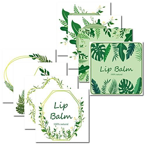 CRASPIRE CRASPIRE Lip Balm Labels 80pcs Homemade Lip Balm Labels 2 Clear Lip Balm Labels for Tubes Printable Waterproof Lip Balm Stickers Labels for Lip Balm Handcream Candle ContainerLeaves-White Green