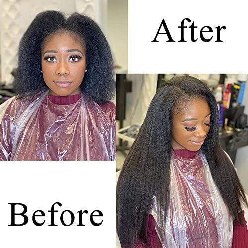 RJ HAIR RJ Hair Flat Tip Human Hair Extensions 30inch Kinky Straight Pre Bonded Hair Extensions I Tip Human Hair Pre Bonded Hair Keratin Hair Coarse Yaki 100 Strand (26inch 100Strand, #1(Jet Black))