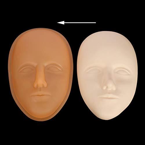 ATOMUS Tattoo Practice Skin Head, ATOMUS Facial Tattoo Training Skin Support Base, Soft Rubber Fake Skin for Permanent Makeup Microblading Eyebrow Lip Eyeliner Tattooing