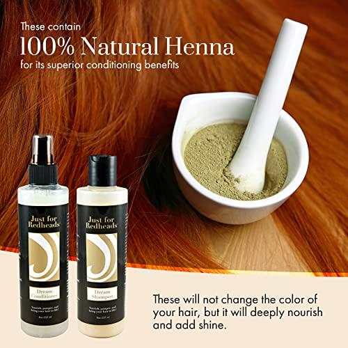 JUST FOR REDHEADS Just for Redheads Dream Shampoo and Leave In Conditioner Duo - Complete Hair Care Products for Red Hair - Volumizing Shampoo and Conditioner Treatment, Natural or Red Dye Hair