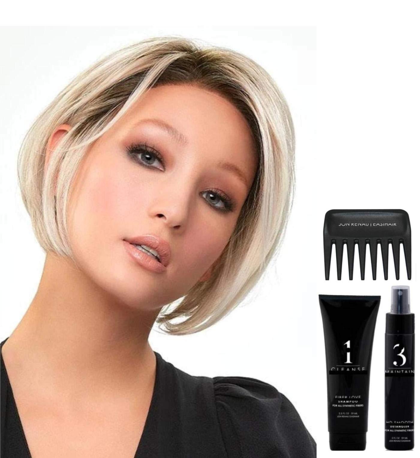 Jon Renau & Christy's Wigs Bundle - 5 item: Ignite Petite Wig by Jon Renau, Christy's Wigs Q & A Booklet, 2oz Travel Size Wig Shampoo, HD Smooth and Wide Tooth Comb - Color: FS26/31