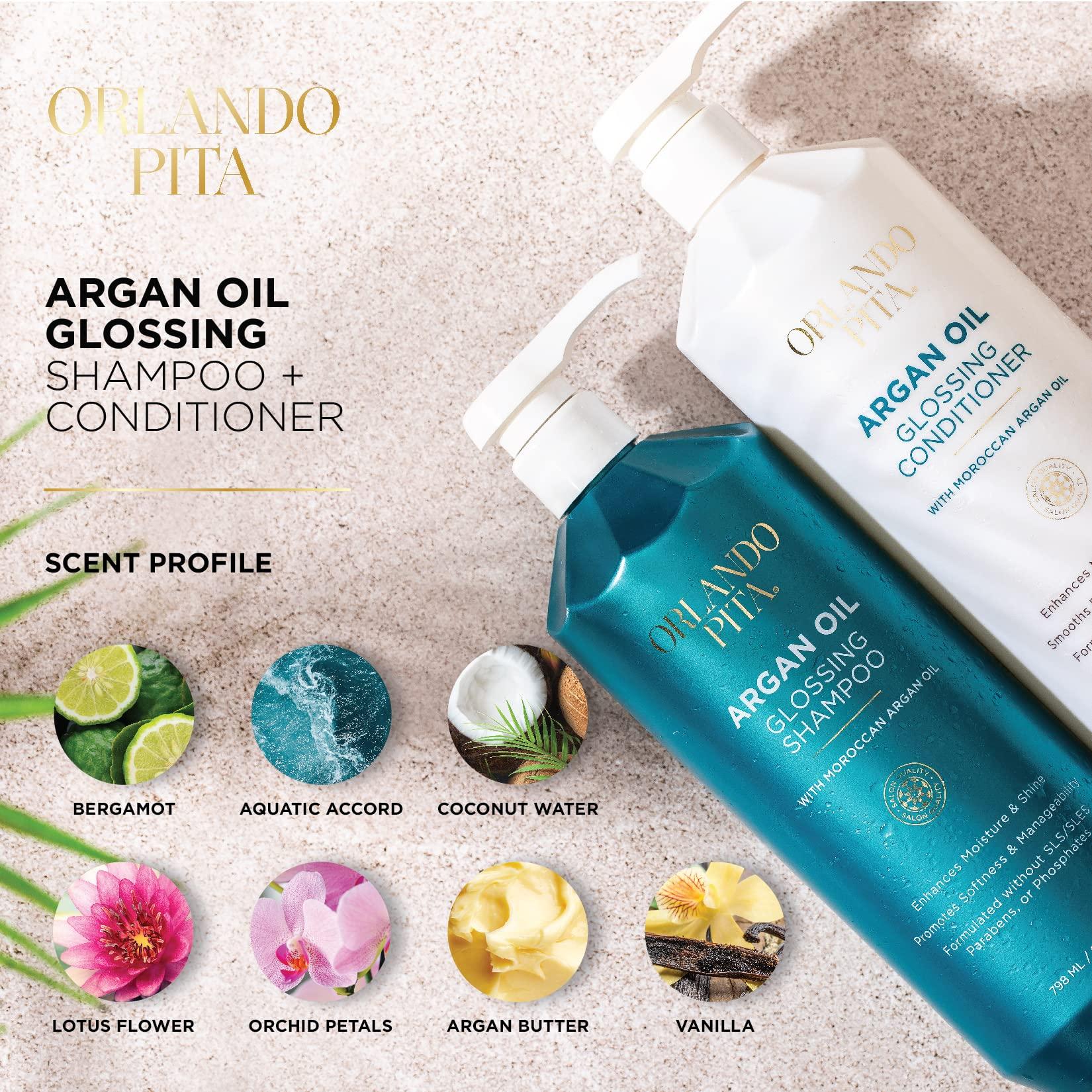 ORLANDO PITA PLAY ORLANDO PITA Argan Oil Shampoo and Conditioner Set, 27 Fl Oz Value Pack- Premium Nourishing Hair Care for Men & Women - Professional Moisturizing, Anti Frizz, Hydrating Solution for Dry, Damaged Hair