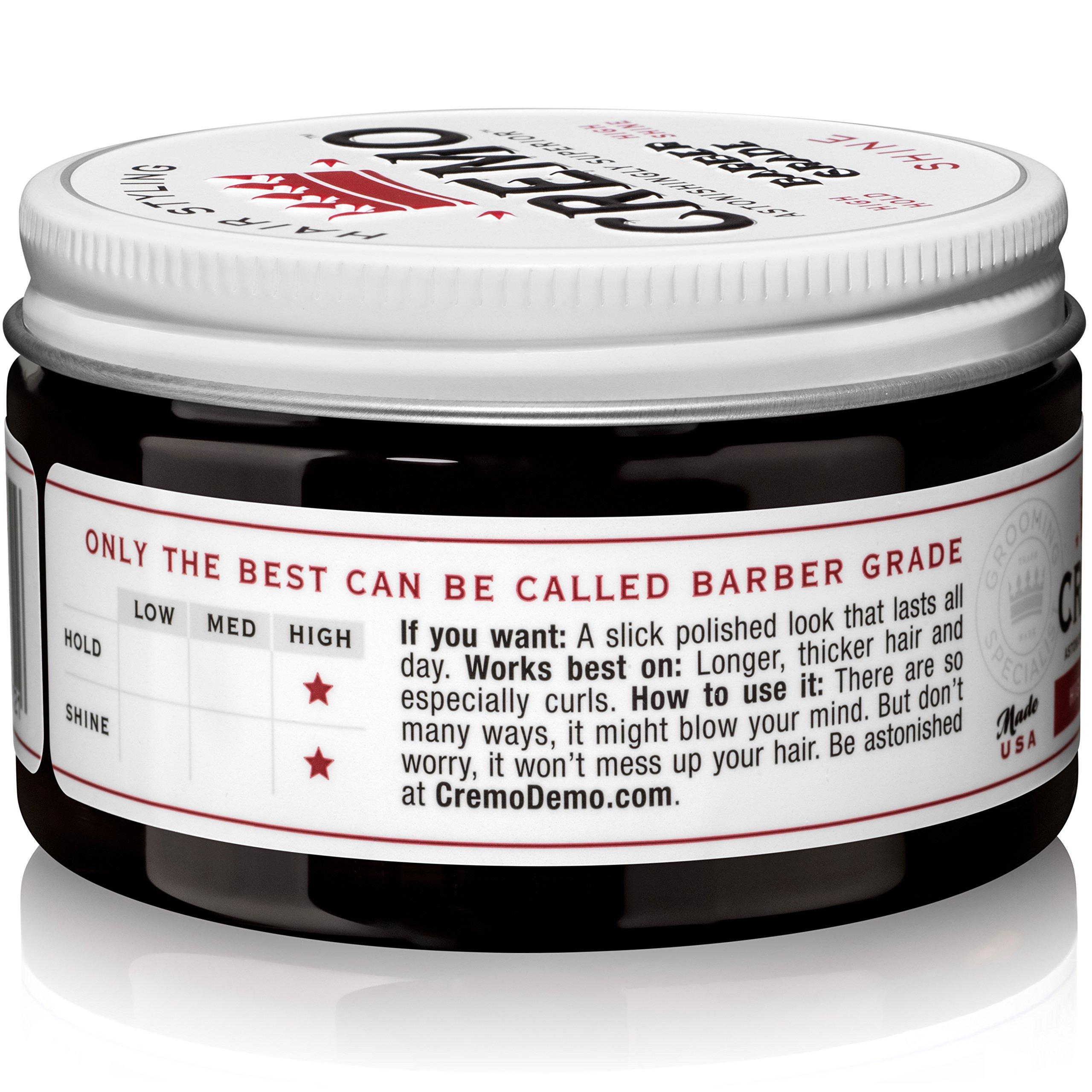 Cremo Cremo Premium Barber Grade Hair Styling Thickening Paste, High Hold, Low Shine, 4 Oz & Premium Barber Grade Hair Styling Shine Pomade, High Hold & Shine, 4 Oz