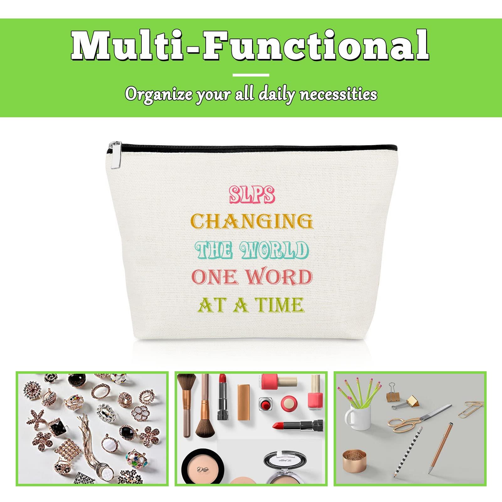 Gevody Speech Therapist Gifts Makeup Bag Therapist Appreciation Gifts Psychology Gifts for SLP Women Cosmetic Bag Birthday Gift for Friend Therapy Gifts Travel Pouch Thank You Gift Graduation Gift