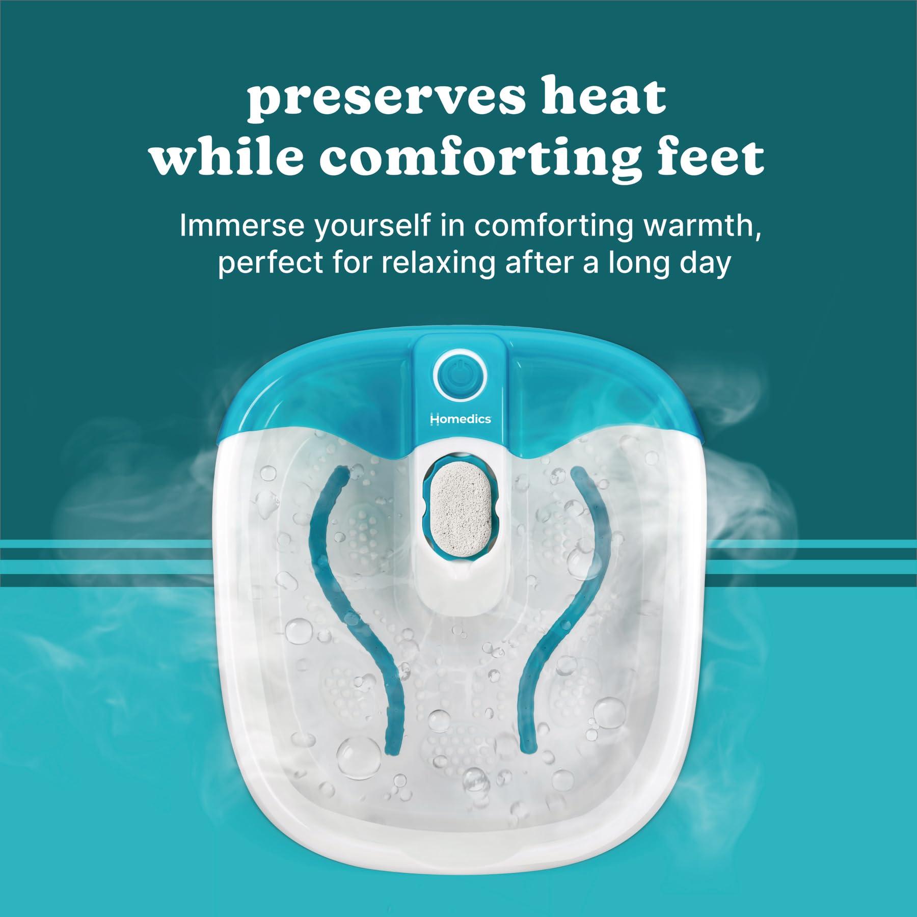 Homedics HoMedics Bubble Mate Foot Spa, Toe Touch Controlled Foot Bath with Invigorating Bubbles and Splash Proof, Raised Massage nodes and Removable Pumice Stone