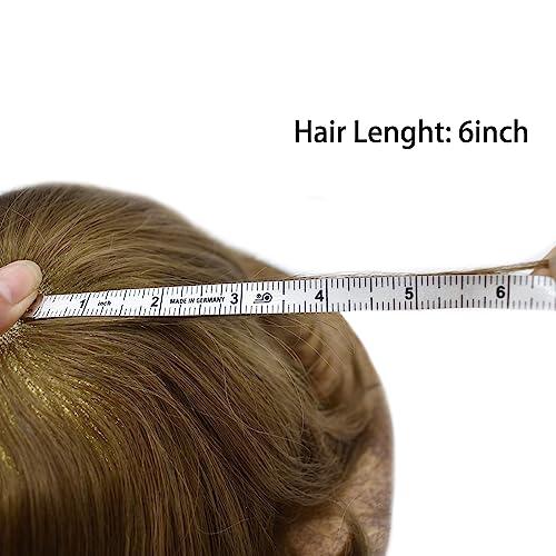 Hair Wonders Mens toupee hair replacement system for men hairpieces toupee for men real human hair pieces for men hair systems Protesis Capilar Para Hombre US Stock7x9-17# DARK ASH BLONDE