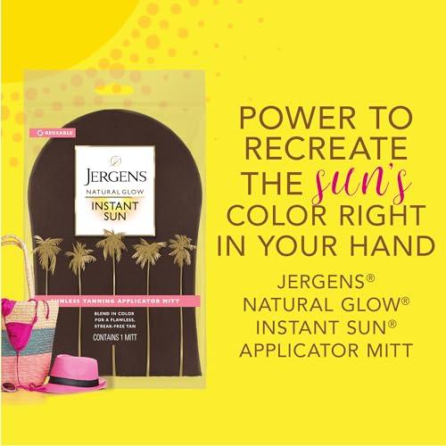 Jergens Jergens Natural Glow Instant Sun Bundle: Light Bronze Sunless Tanning Moisturizer + Bronzing Lotion 6oz Bottle and Applicator Mitt