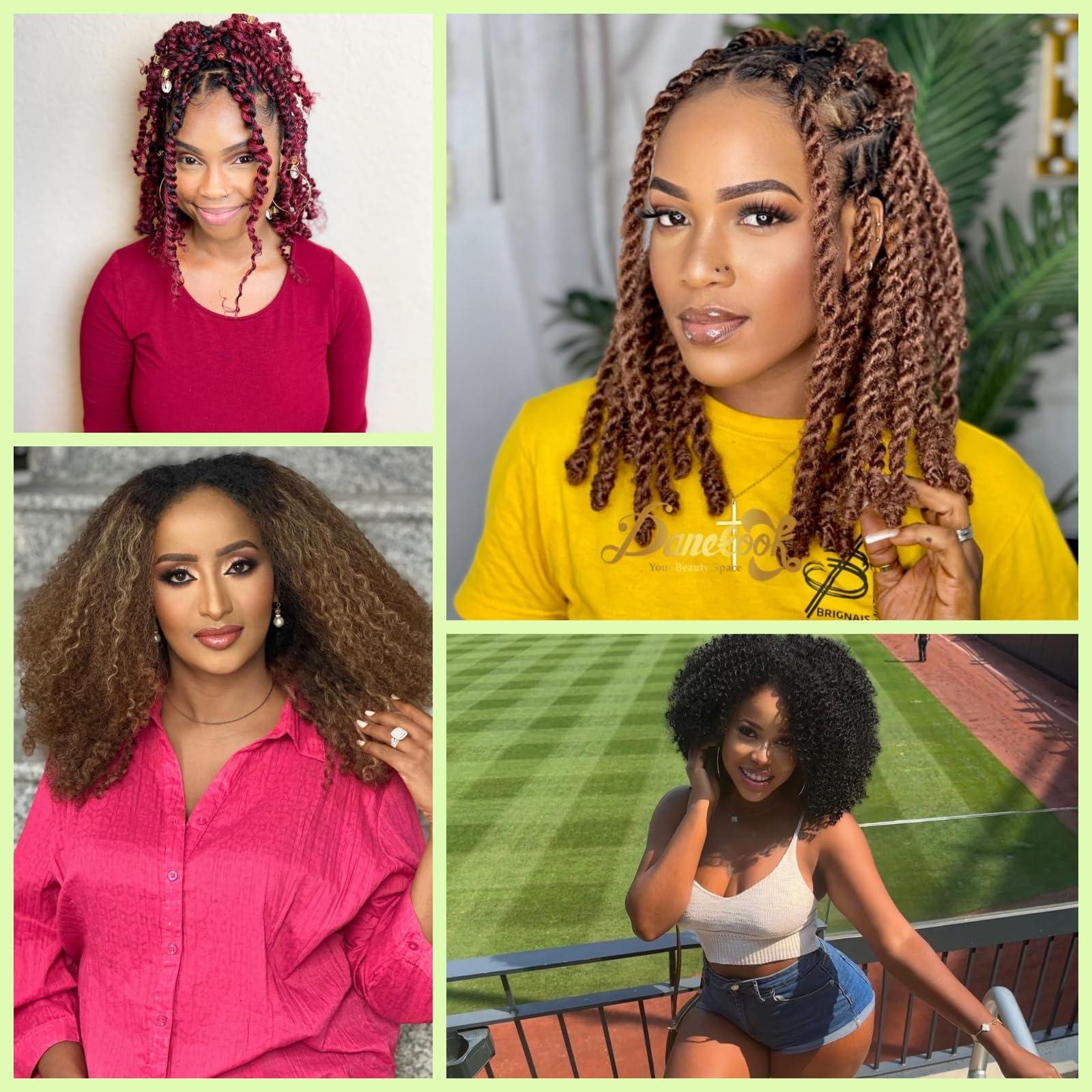 Hodgeous 3 Packs Marley Twist Braiding Hair, 12 Inch Pre-Separated Springy Afro Twist Hair Kinky Twist Crochet Hair Braids for Distressed Soft Locs Spring Twist Hair for Women (12 Inch (Pack of 3), 1B)