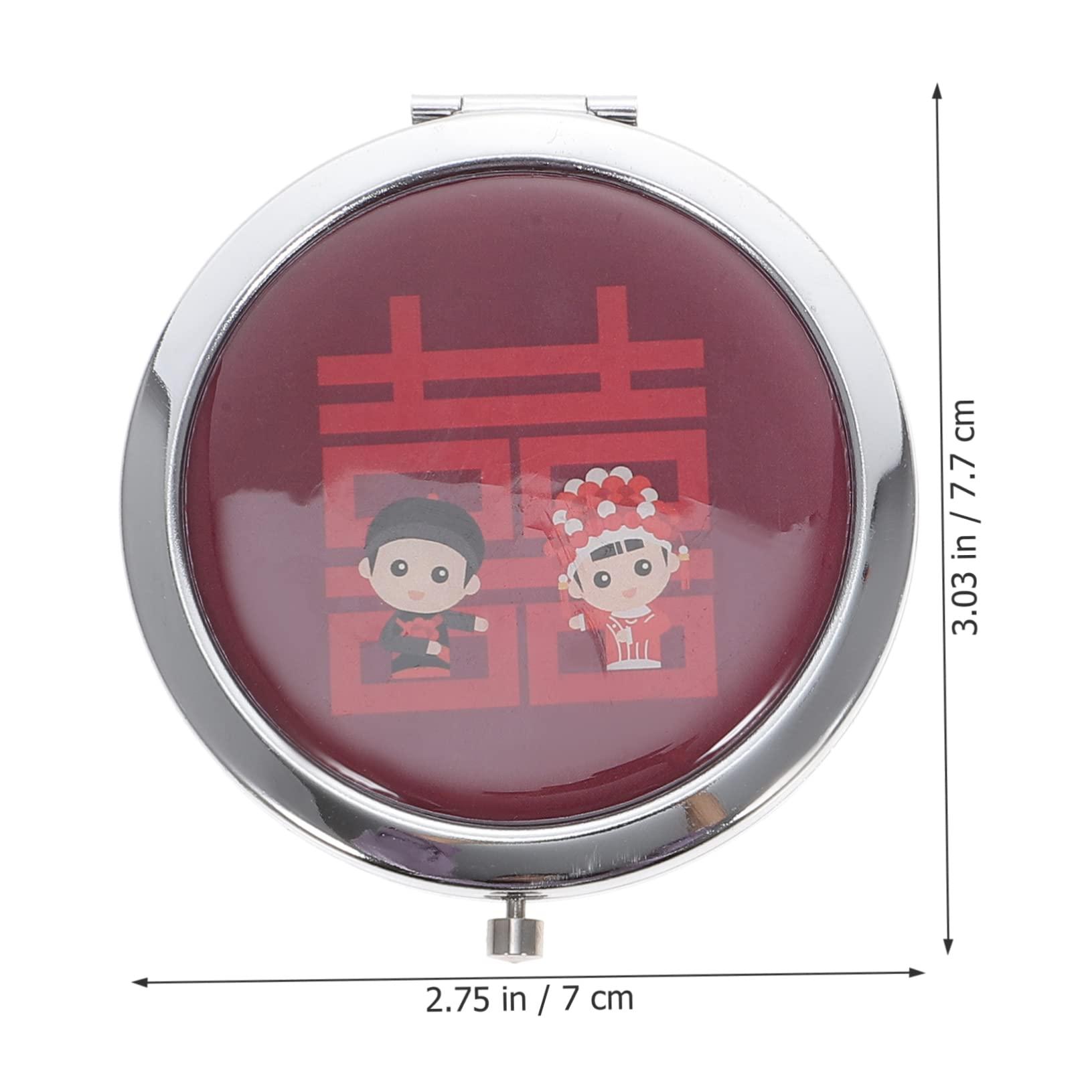 Mikinona Mikinona 2pcs Small Mirror Purses Makeup Light Mirror Vintage Mirror Ladies Wallet Vanity Mirror Mini Tote Bag Makeup Mirror Travel Wallet The Tote Bag Compact Mirrors Red Silver Mirror