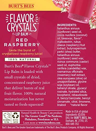 Burt's Bees Burt's Bees Flavor Crystals 100% Natural Lip Balm, Red Raspberry with Beeswax & Fruit Extracts - 1 Tube,0.16 ounce