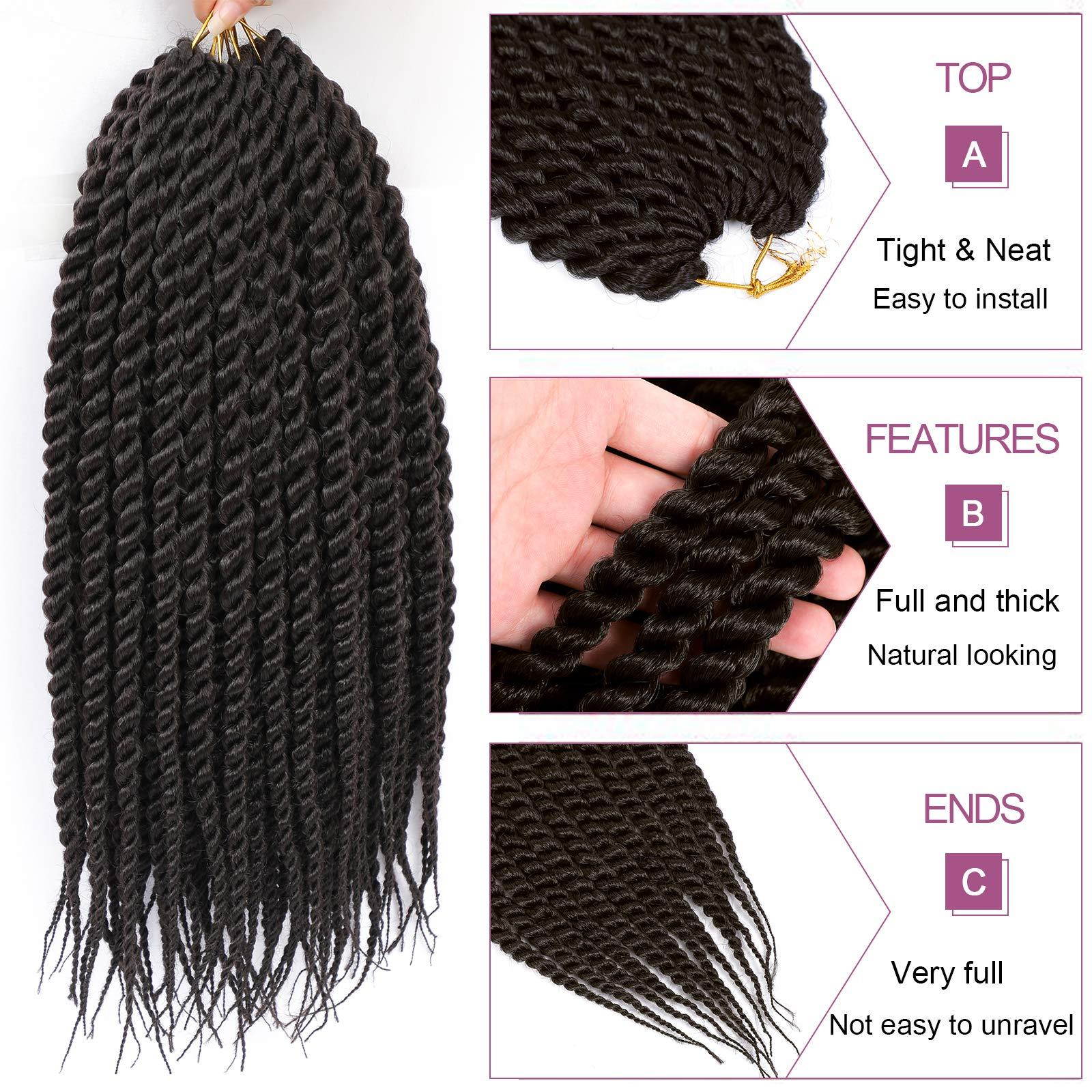 Admutty Havana Twist Crochet Hair 6 Packs 22 inch Crochet Braids Senegalese Twist crochet Hair Jumbo Havana Twist Crochet Braids(4#)
