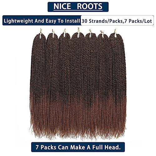 DDvation Crochet Braids Senegalese Twist Crochet Hair 7 Packs Pre Looped Micro Senegalese Twist Braiding Hair Ombre Crochet Braids for Women (24inch, T30)