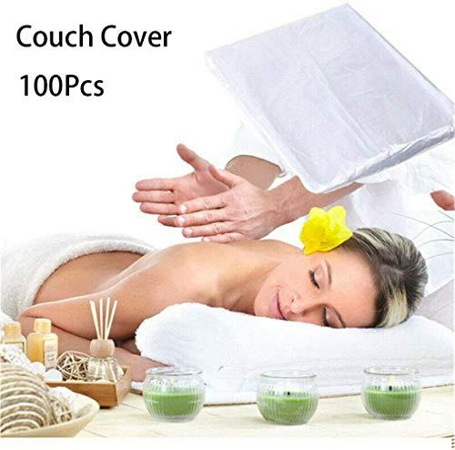 QMZDXH QMZDXH Disposable PVC Beauty Couch Cover, Disposable Bed Sheets Covers, for SPA Massage Bed Treatment Table Sheets Waxing Protection 100 Pcs (90x180cm)
