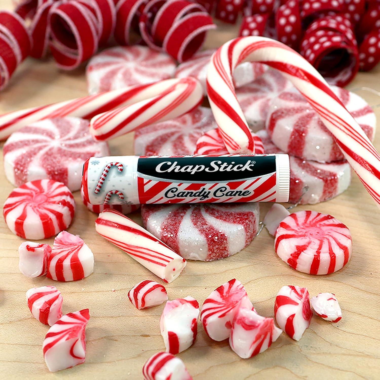 ChapStick ChapStick Bulk Lip Balm, Candy Cane, 12-Pack  Fresh & Minty Lip Moisturizer, Stocking Stuffer, 0.15 Oz Ea