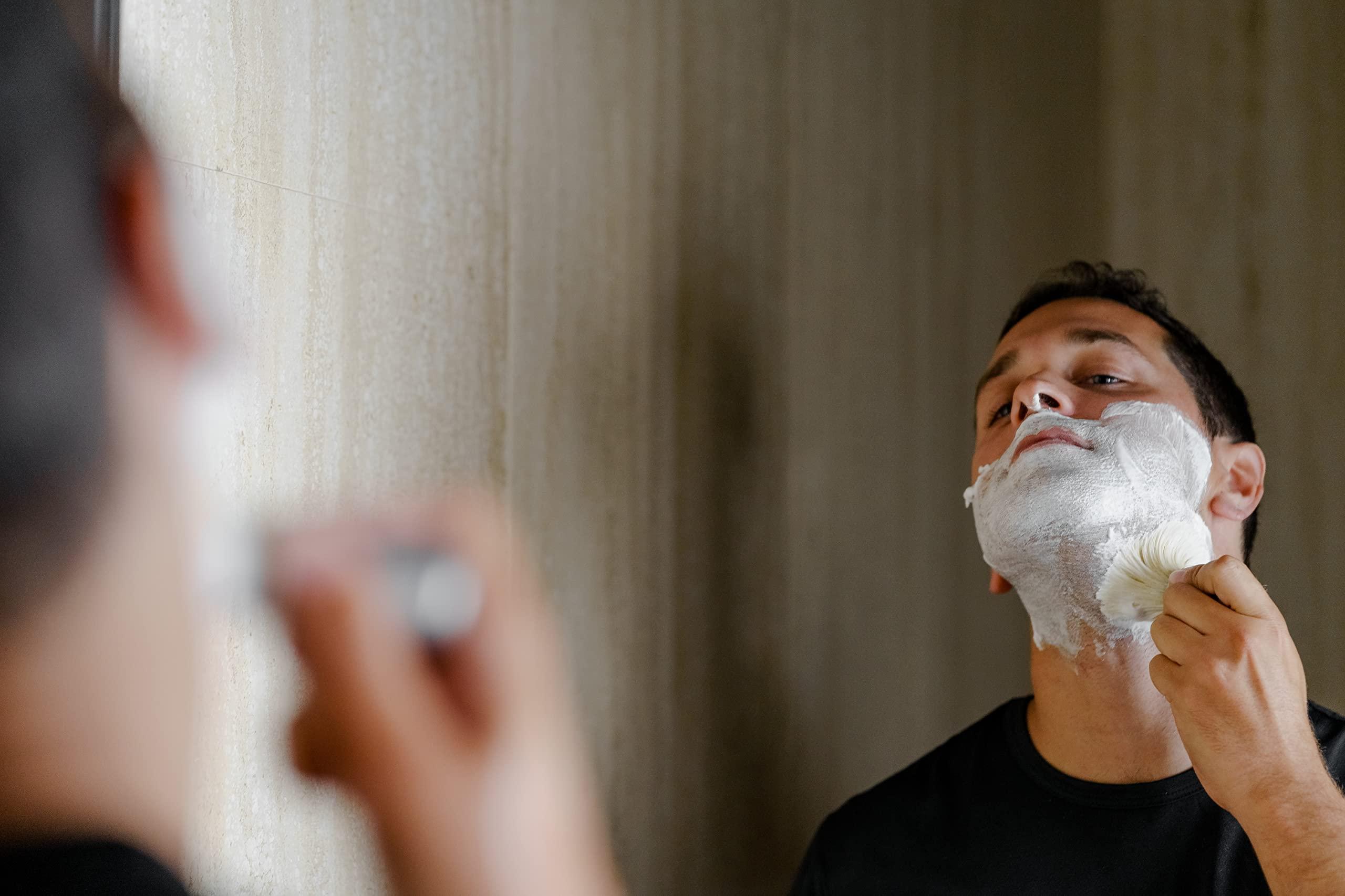 Tatara Tatara Masamune Shaving Brush | Classic Shaving Brush | Eco-Firendly | Stainless Steel (Finest Badger, Dark)