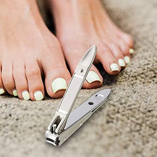 Seki EDGE Seki Edge Satin Slim Nail Clipper (SS-109) - Stainless Steel Fingernail Clippers With Nail File & Nail Catcher - Slim Design to Shape Nails for Men & Women - Made in Japan