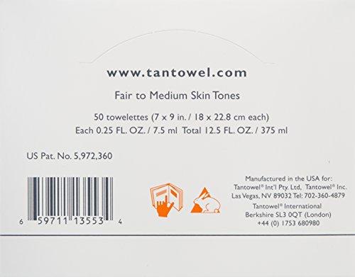 Tan Towel Tan Towel Classic Self Tan Towlettes Half Body Aplication 50 X 0.25 Oz, 50count