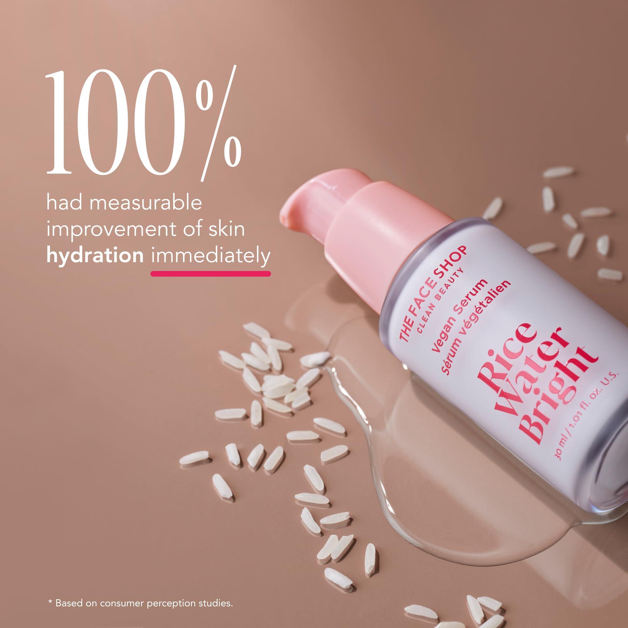 The Face Shop The Face Shop Rice Water Bright Travel Kit, Korean Skin Care Set with Ceramide, Gift Set - Gentle Face Wash & Vegan Skin Care (Serum, Cream, Eye Cream), Hydrating for Dry Skin, Daily Face Moisturizer