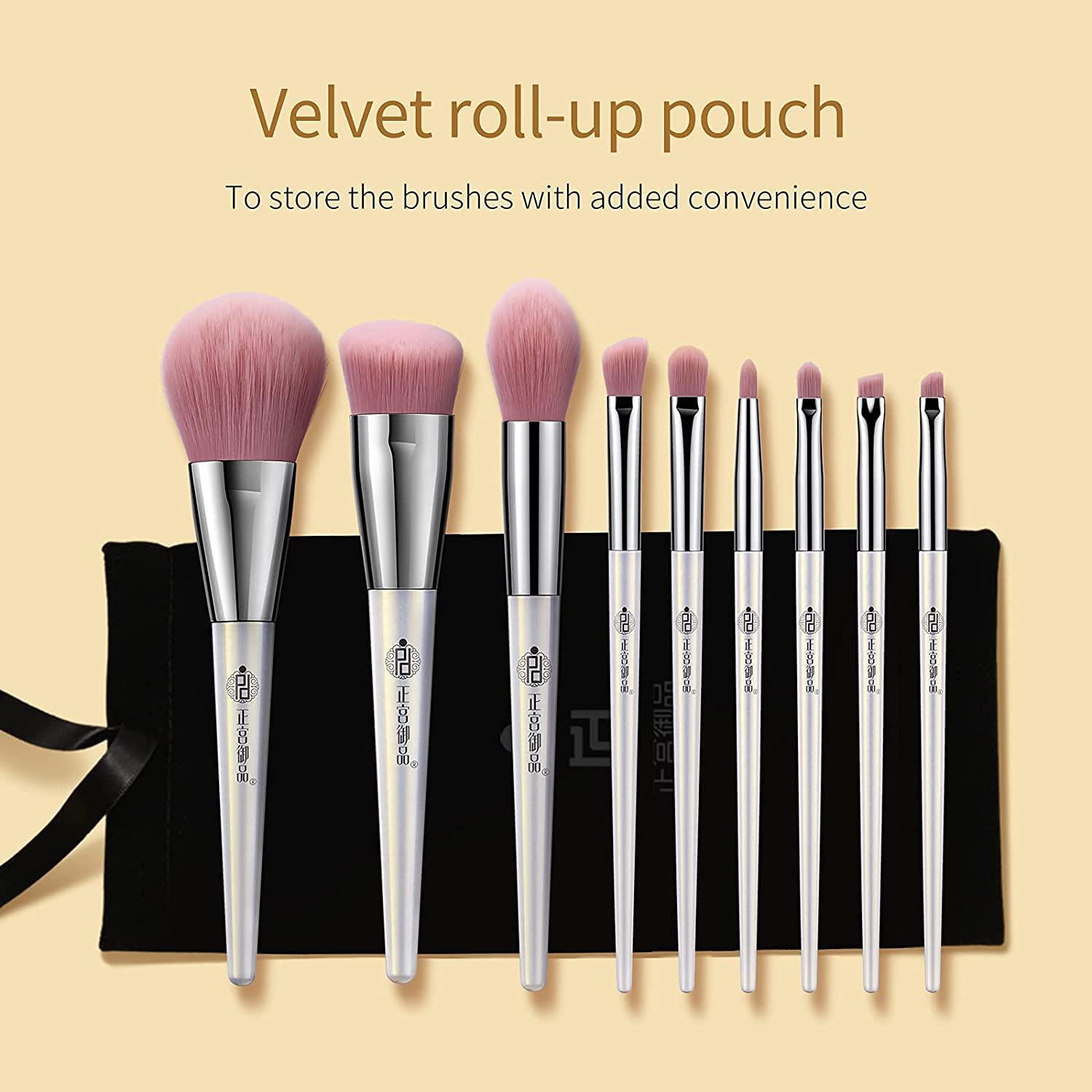 zeesea ZEESEA [Palace Identity] Makeup BrushesPearl White Makeup Brushes Sets, Premium Synthetic Foundation Powder Concealers Eye Shadows Makeup 9 Pcs Brush Set