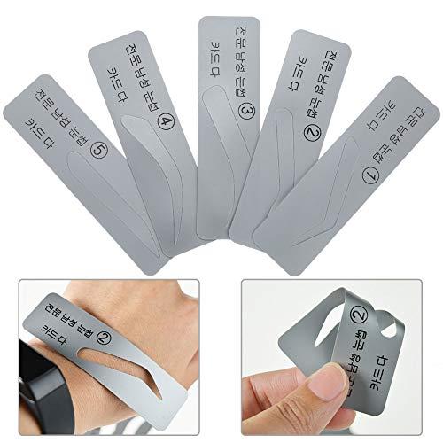 TMISHION Eyebrow Stencils 50 Pcs 5 Styles Eyebrow Stencil for Semi-permanent Make Up Eyebrow Shape DIY Self-adhesive Stencil Tattoo Microblading Eyebrow Styling Makeup Help Tool