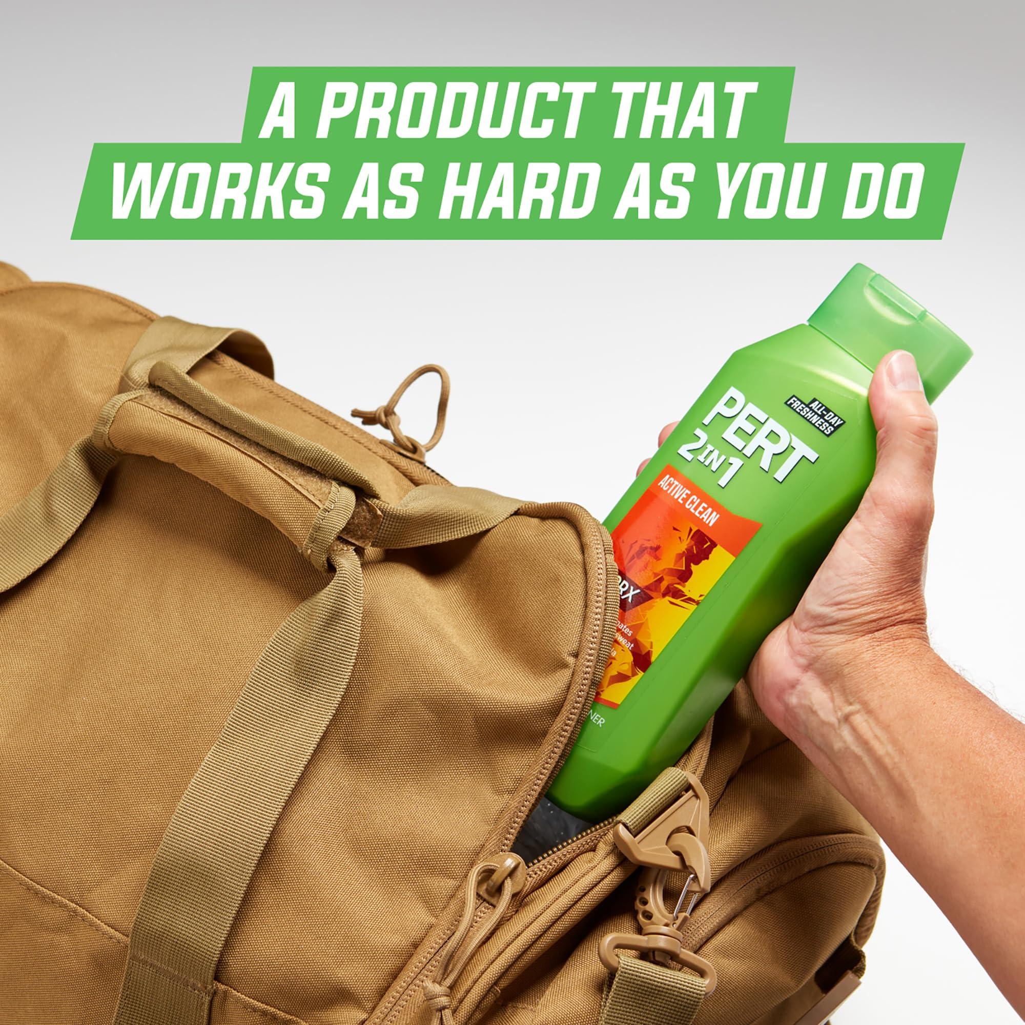 Pert Pert 2 in 1 Active Clean Shampoo and Conditioner - Deep Clean with Odor Elimination Technology - Leaves Hair Manageable and Fresh All Day - 25.4 oz