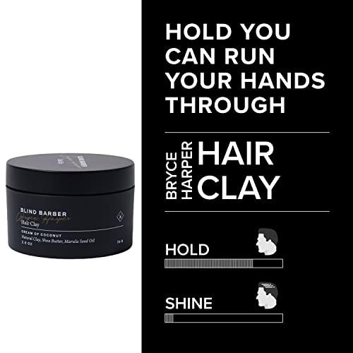 Blind Barber Blind Barber Bryce Harper Hair Clay for Men - Matte Water-Based Styling Product for Volume and Medium to Strong Hold (2.5 Oz)
