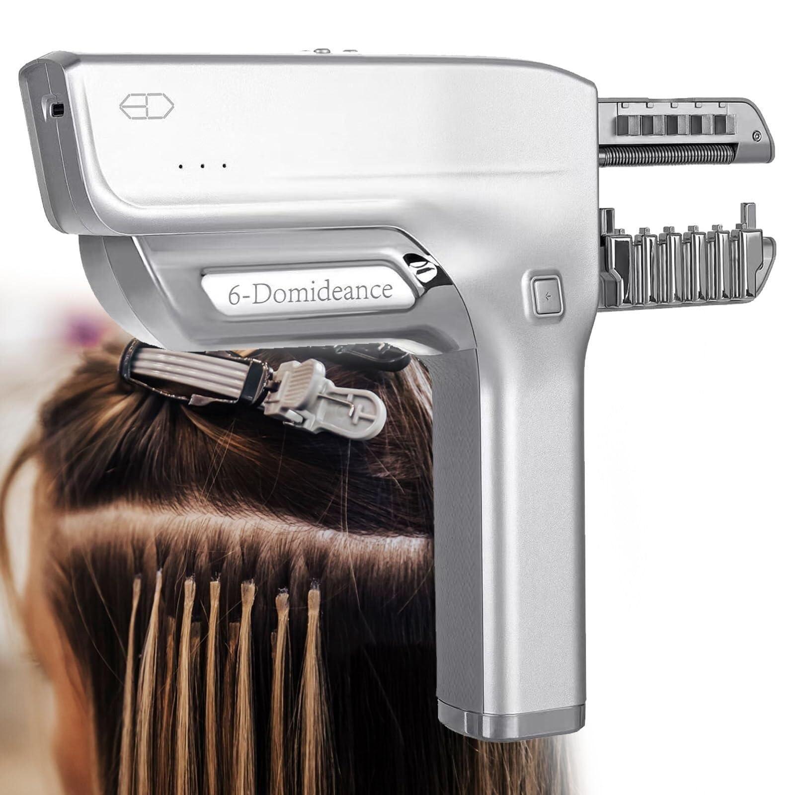 YQDDM YQDDM Hair Extensions Machine,6D Third Generation Hair Extension Machine with Pliers, Invisible Seamless No-Trace Hair Extensions Tool for Salon, Easy to Use