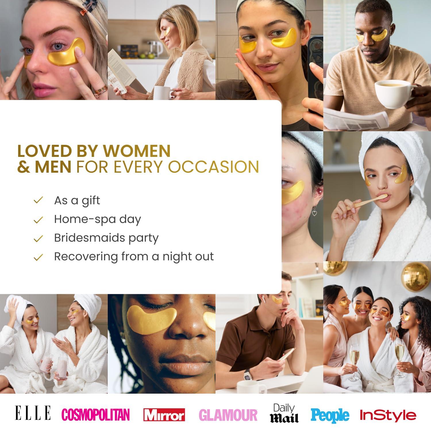 PLANTIFIQUE PLANTIFIQUE Gold Under Eye Patches for Puffy Eyes and Dark Circles 5 Pairs Under Eye Masks for Dark Circles and Puffiness Eye Gels with Collagen & Caffeine Eye Patches Gold Eye Mask Skincare