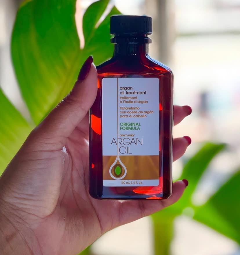 one 'n only one \'n only Argan Oil Hair Treatment - Hair Oil Smoothes and Strengthens Dry Damaged Hair, Eliminates Frizz, Creates Brilliant Shines, Non-Greasy Formula, 3.4 Fl. Oz